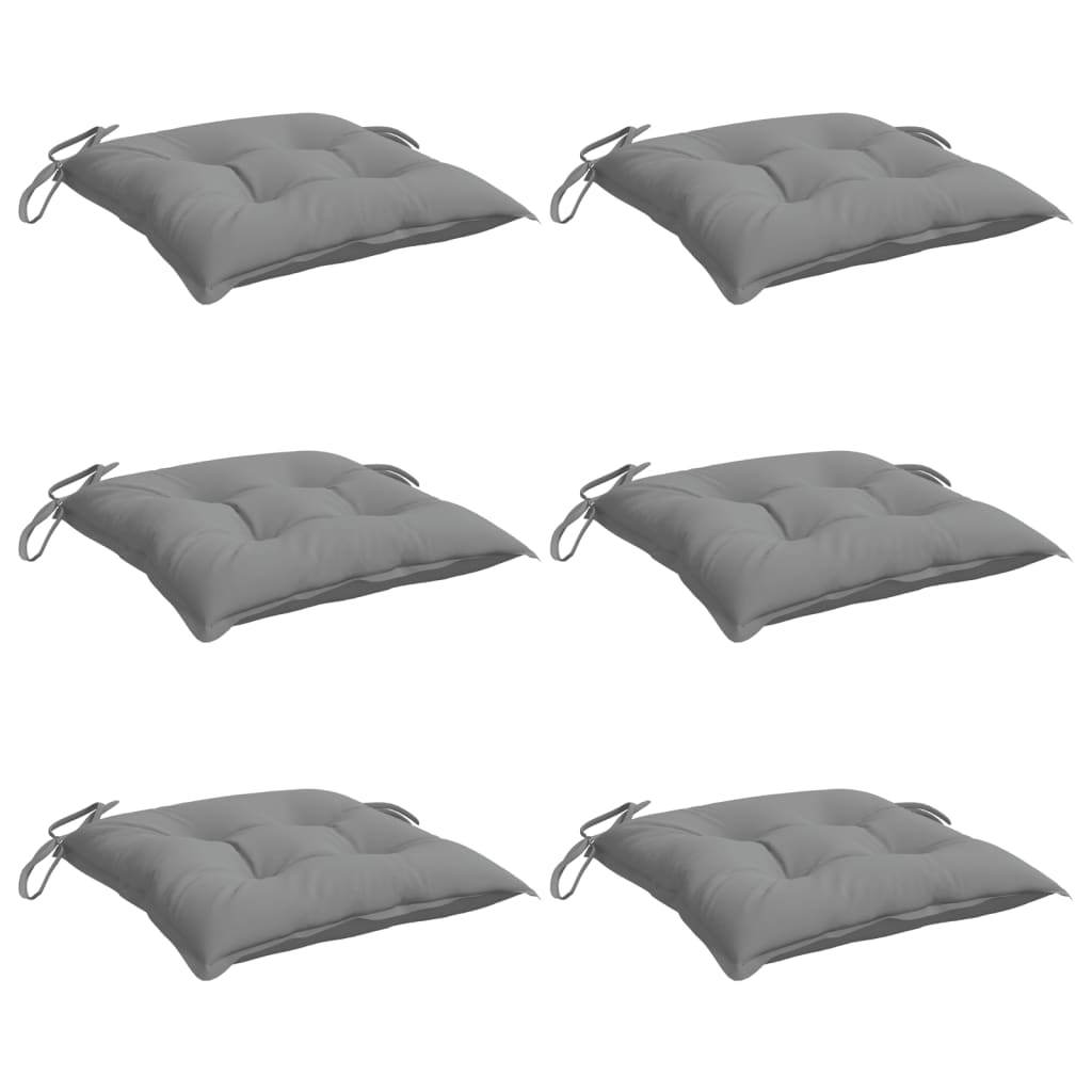 Cuscini per Sedia 6 pz Grigi 40x40x7 cm in Tessuto Oxford