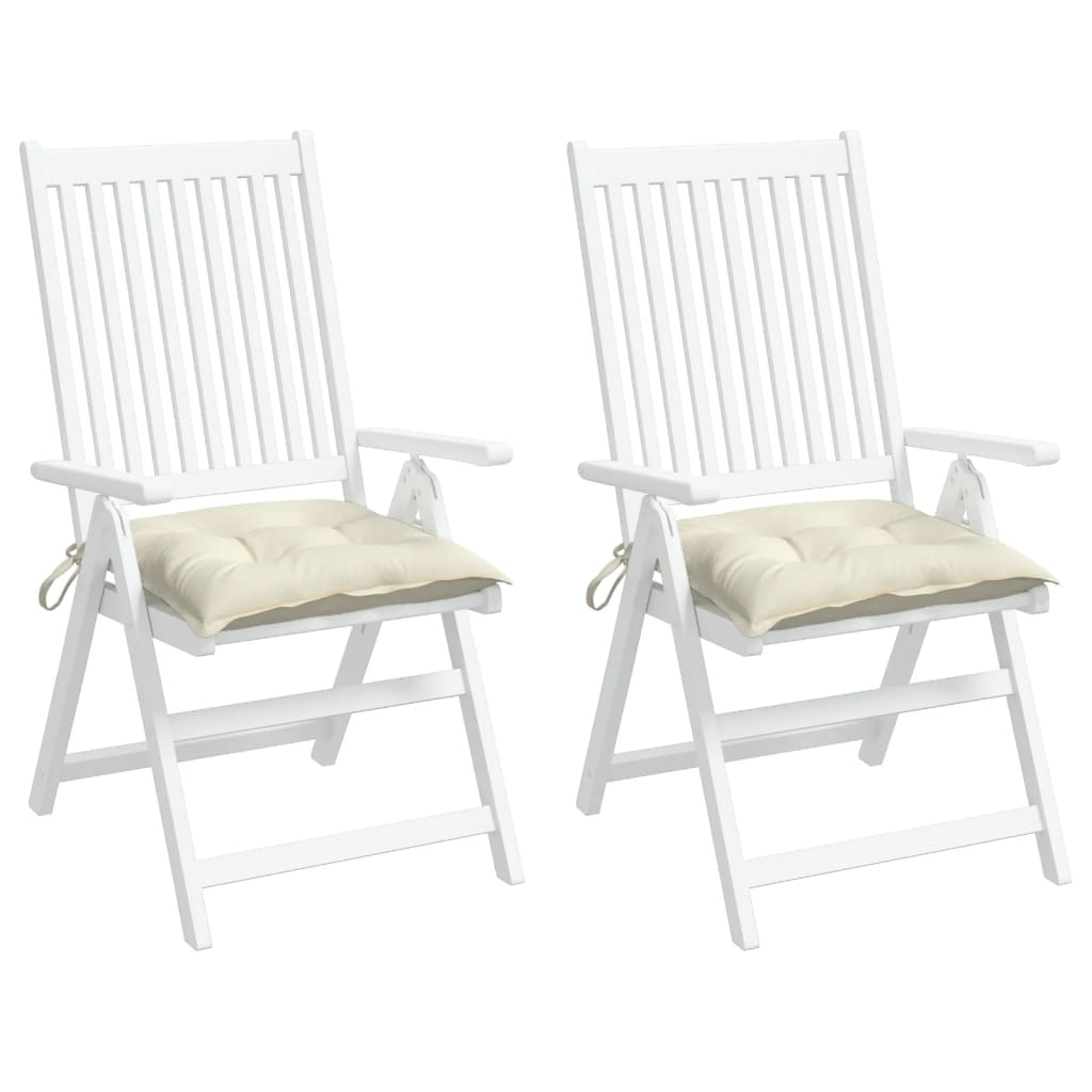 Cuscini per Sedia 2pz Bianco Crema 40x40x7 cm in Tessuto Oxford