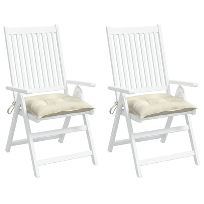 Cuscini per Sedia 2pz Bianco Crema 40x40x7 cm in Tessuto Oxford