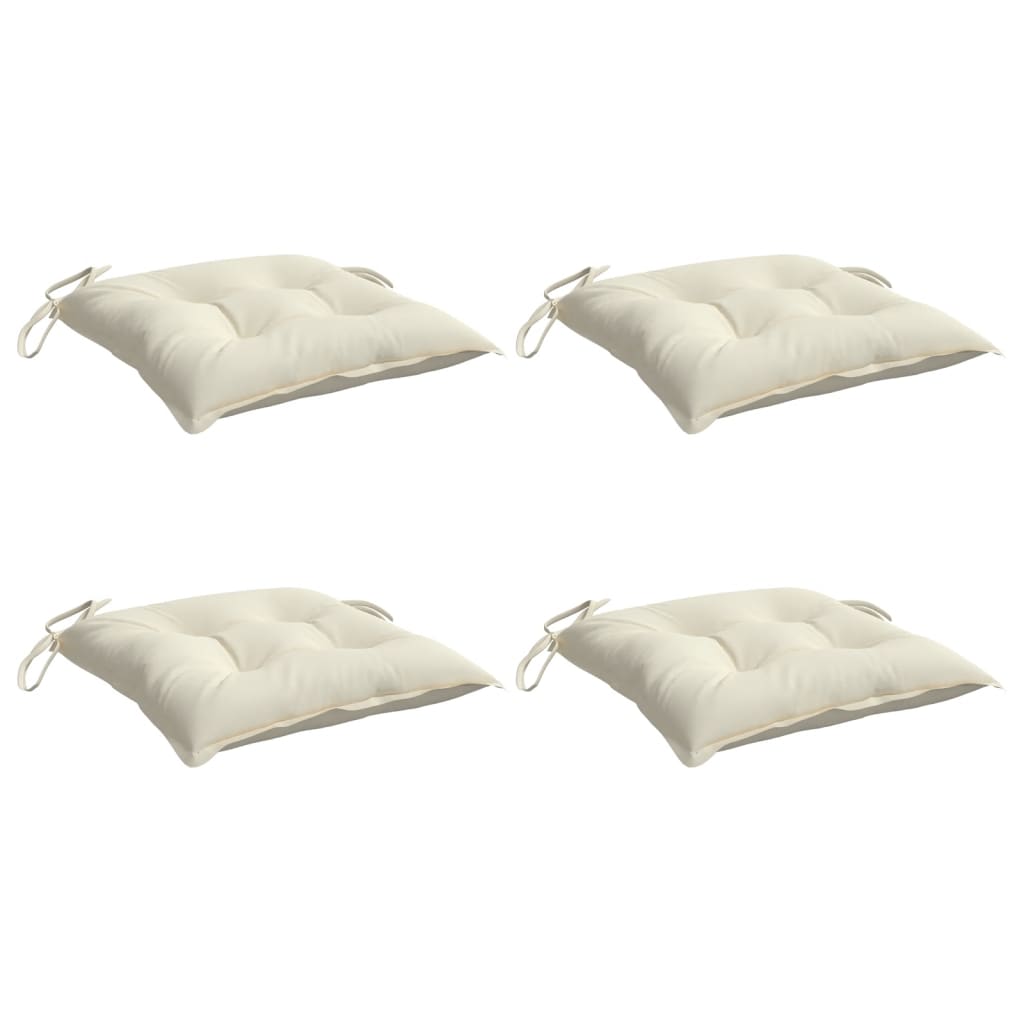 Cuscini per Sedia 4pz Bianco Crema 40x40x7 cm in Tessuto Oxford