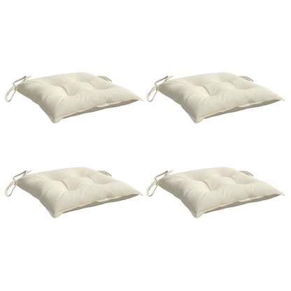 Cuscini per Sedia 4pz Bianco Crema 40x40x7 cm in Tessuto Oxford