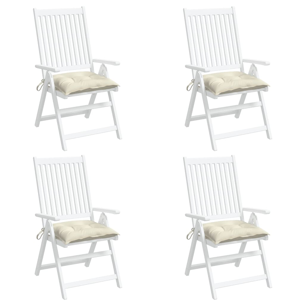 Cuscini per Sedia 4pz Bianco Crema 40x40x7 cm in Tessuto Oxford