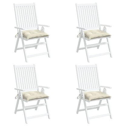 Cuscini per Sedia 4pz Bianco Crema 40x40x7 cm in Tessuto Oxford