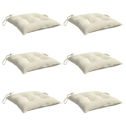 Cuscini per Sedia 6pz Bianco Crema 40x40x7 cm in Tessuto Oxford