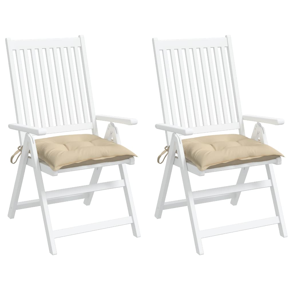 Cuscini per Sedia 2 pz Beige 40x40x7 cm in Tessuto Oxford