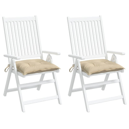 Cuscini per Sedia 2 pz Beige 40x40x7 cm in Tessuto Oxford