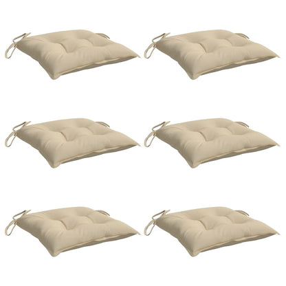 Cuscini per Sedia 6 pz Beige 40x40x7 cm in Tessuto Oxford