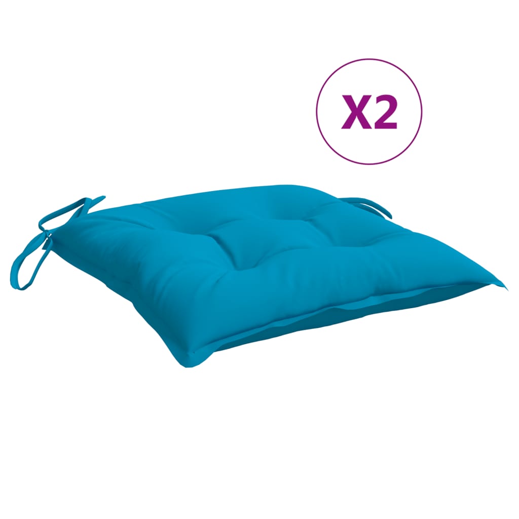 Cuscini per Sedia 2 pz Azzurro 40x40x7 cm in Tessuto Oxford