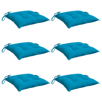 Cuscini per Sedia 6 pz Azzurro 40x40x7 cm in Tessuto Oxford