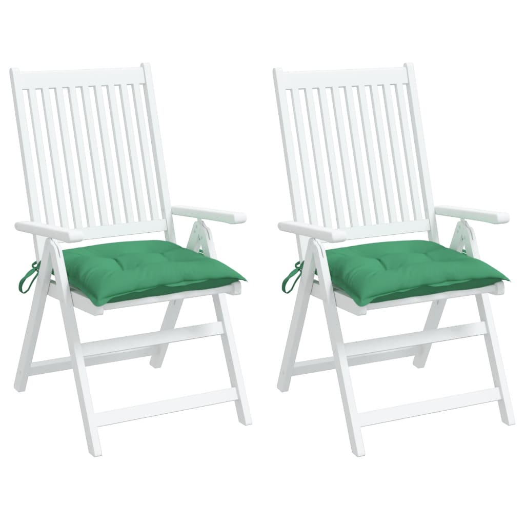 Cuscini per Sedia 2 pz Verdi 40x40x7 cm in Tessuto Oxford