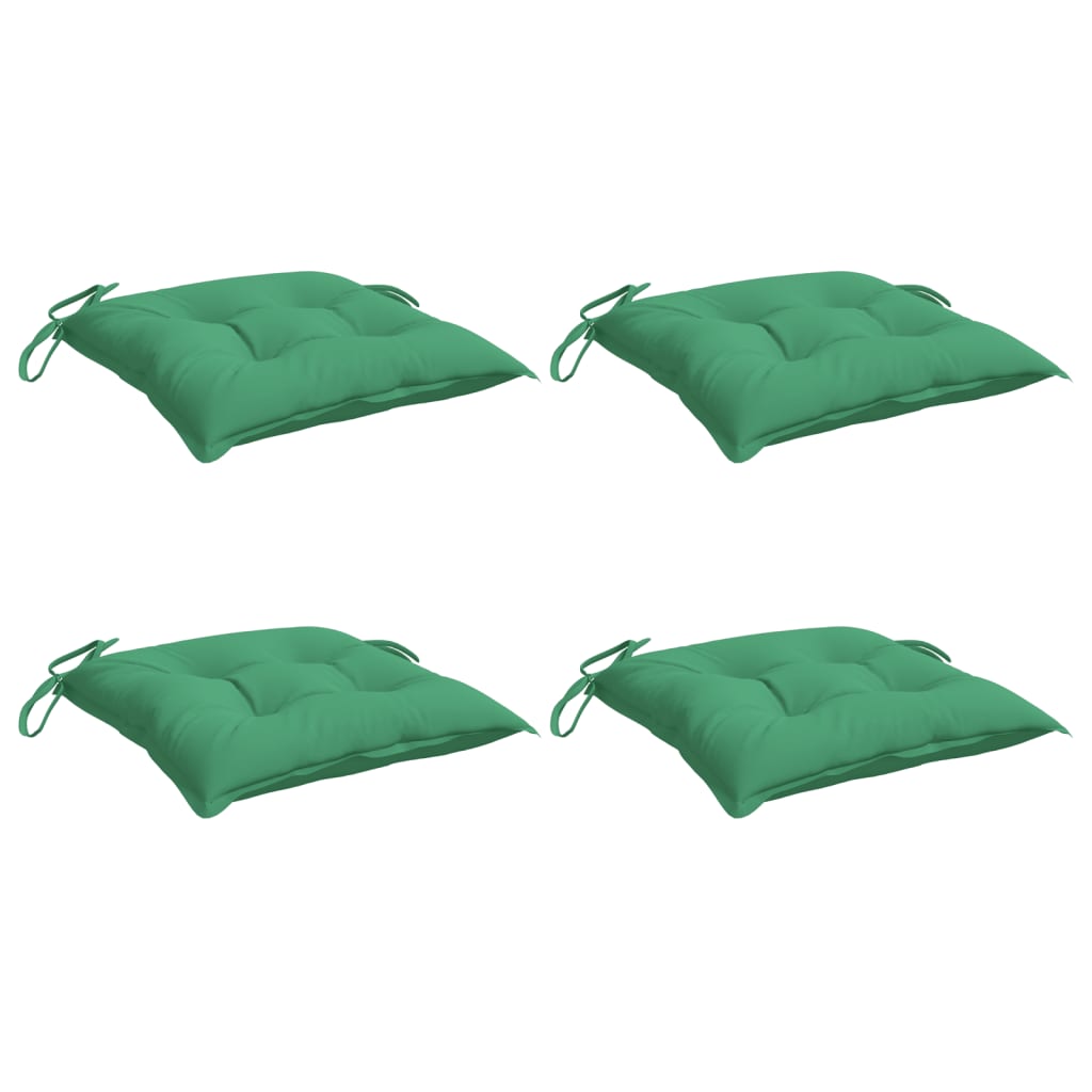 Cuscini per Sedia 4 pz 40x40x7 cm in Tessuto Oxford Verde