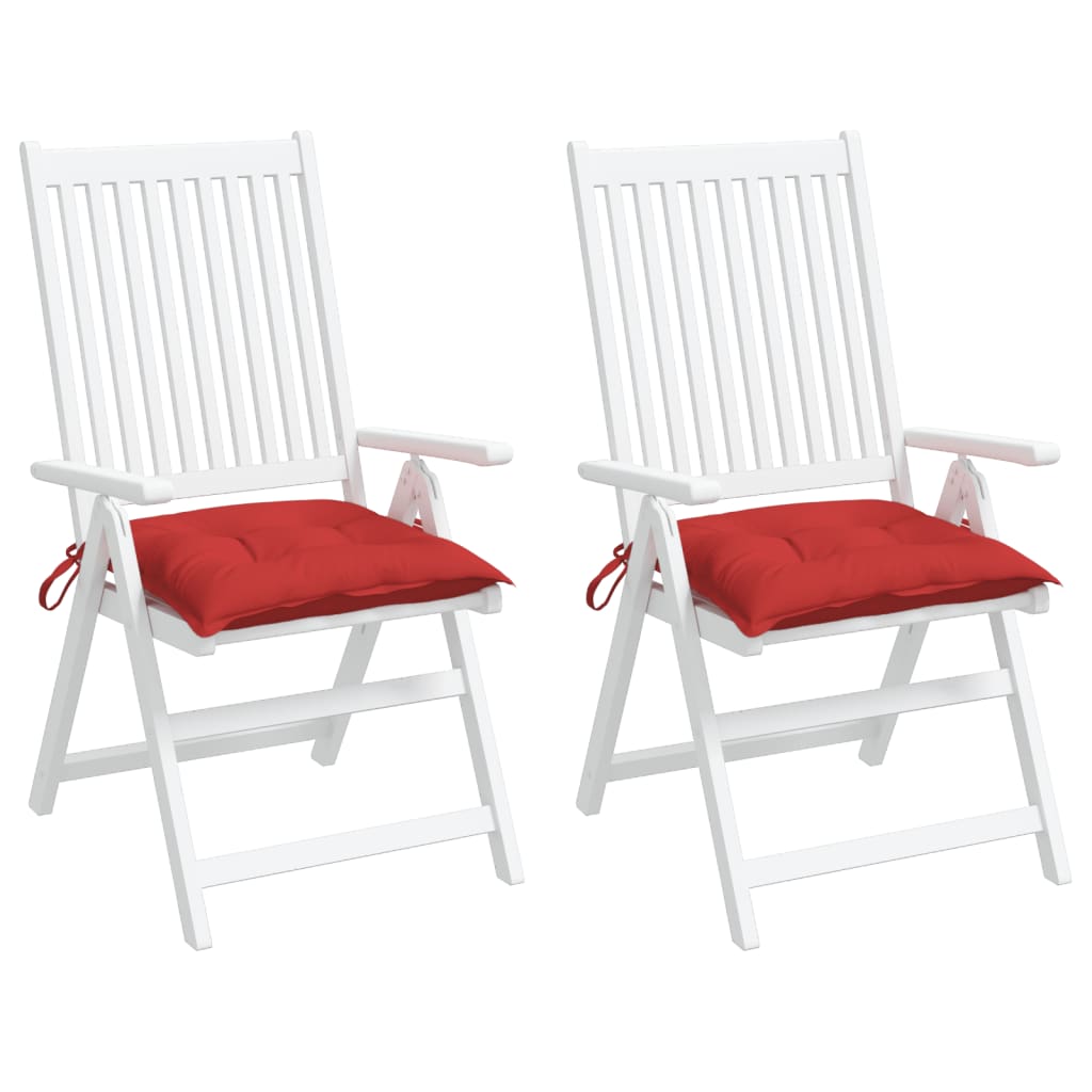 Cuscini per Sedia 2 pz Rossi 40x40x7 cm in Tessuto Oxford