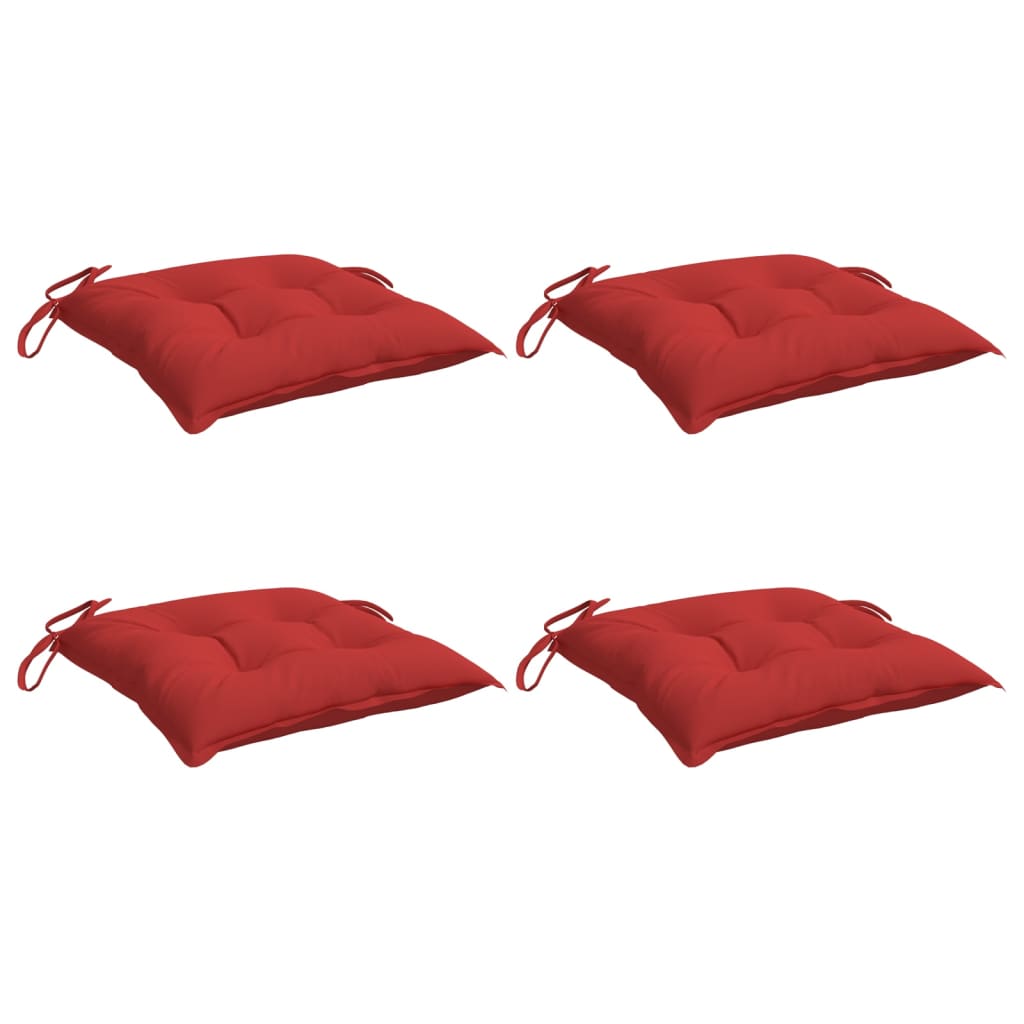 Cuscini per Sedia 4 pz 40x40x7 cm in Tessuto Oxford Rosso