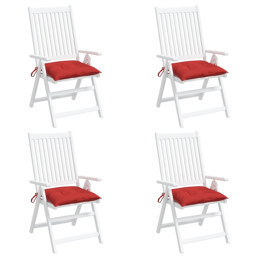 Cuscini per Sedia 4 pz 40x40x7 cm in Tessuto Oxford Rosso