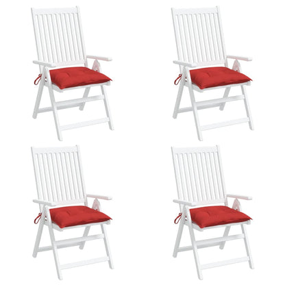 Cuscini per Sedia 4 pz 40x40x7 cm in Tessuto Oxford Rosso