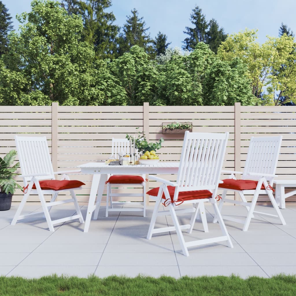 Cuscini per Sedia 4 pz 40x40x7 cm in Tessuto Oxford Rosso
