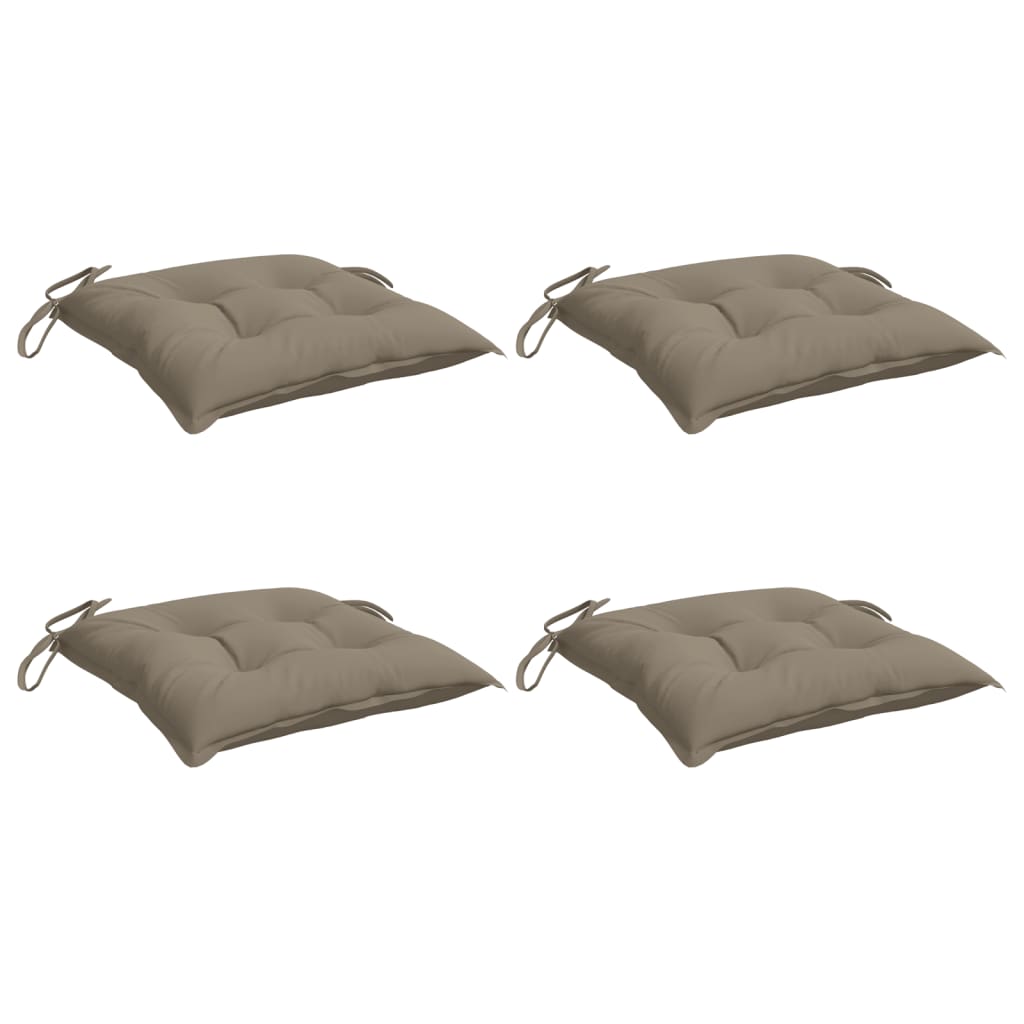 Cuscini per Sedia 4 pz Tortora 40x40x7 cm in Tessuto Oxford
