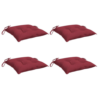 Cuscini per Sedia 4 pz Rosso Vino 40x40x7 cm in Tessuto Oxford