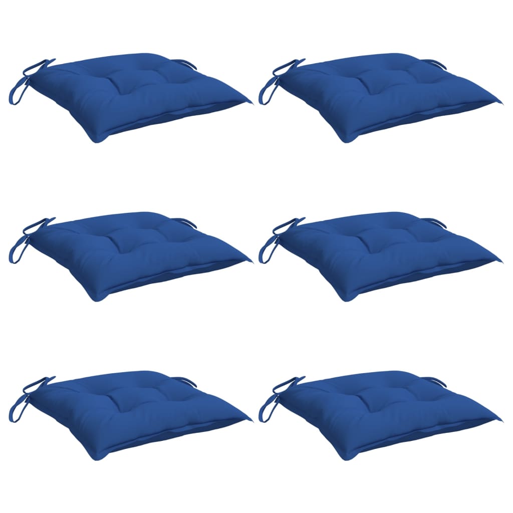 Cuscini per Sedia 6 pz Blu 40x40x7 cm in Tessuto Oxford