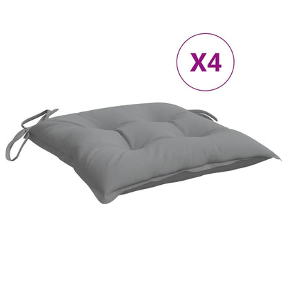 Cuscini per Sedia 4 pz Grigi 50x50x7 cm Tessuto Oxford