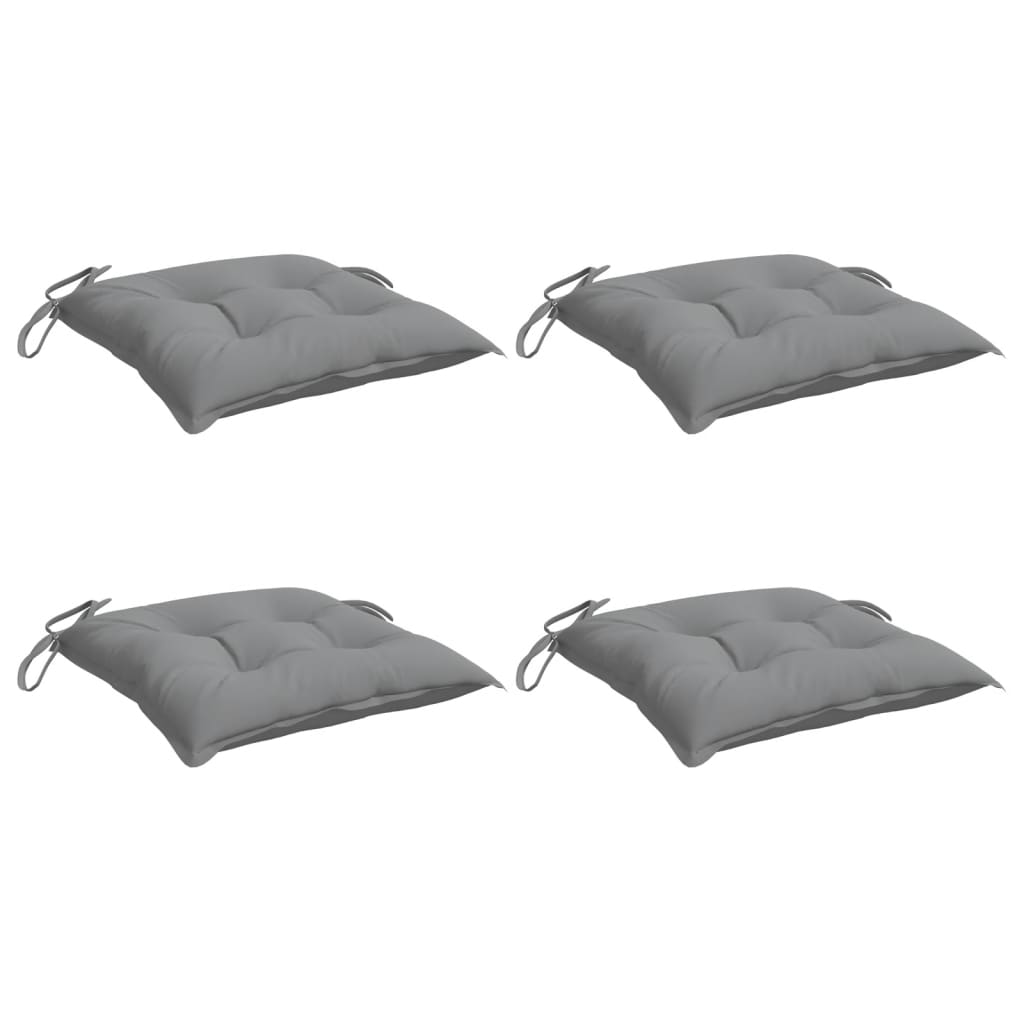 Cuscini per Sedia 4 pz Grigi 50x50x7 cm Tessuto Oxford