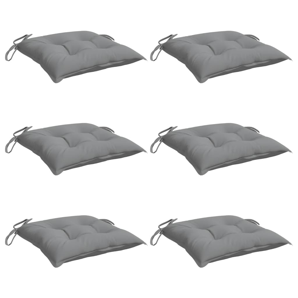 Cuscini per Sedia 6 pz Grigi 50x50x7 cm Tessuto Oxford