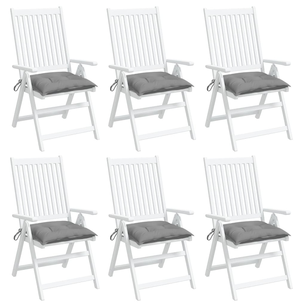 Cuscini per Sedia 6 pz Grigi 50x50x7 cm Tessuto Oxford
