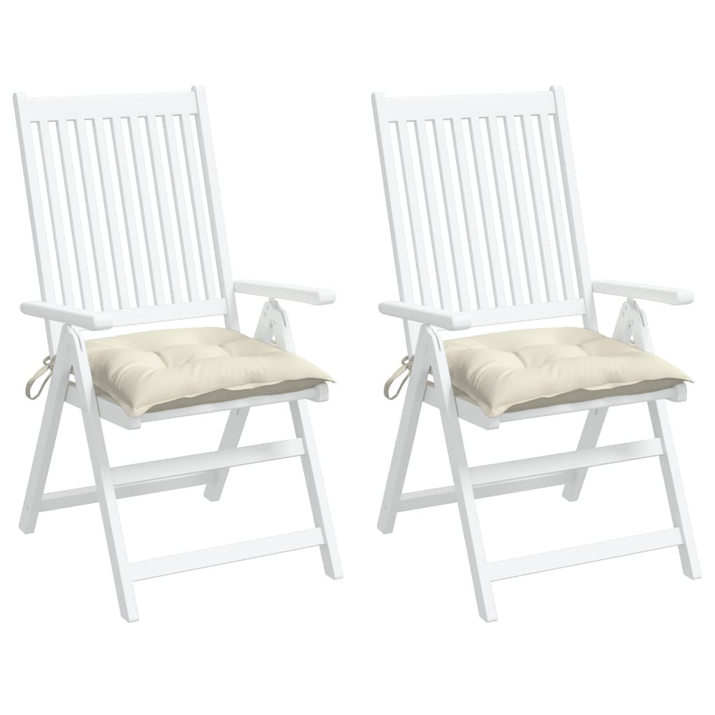 Cuscini per Sedia 2 pz Bianco Crema 50x50x7cm in Tessuto Oxford