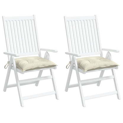 Cuscini per Sedia 2 pz Bianco Crema 50x50x7cm in Tessuto Oxford