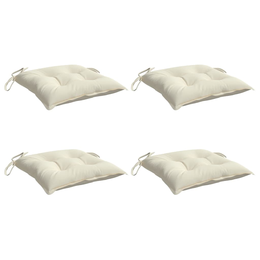 Cuscini per Sedia 4 pz Bianco Crema 50x50x7cm in Tessuto Oxford
