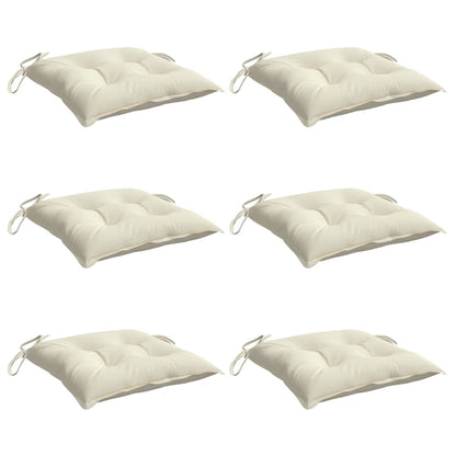 Cuscini per Sedia 6 pz Bianco Crema 50x50x7cm in Tessuto Oxford