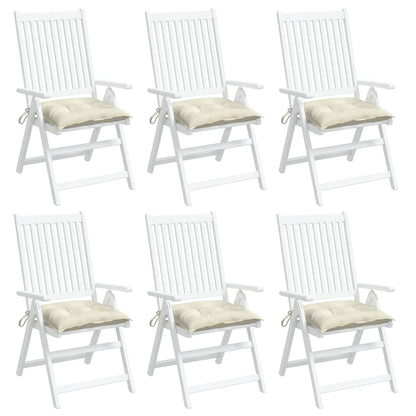 Cuscini per Sedia 6 pz Bianco Crema 50x50x7cm in Tessuto Oxford