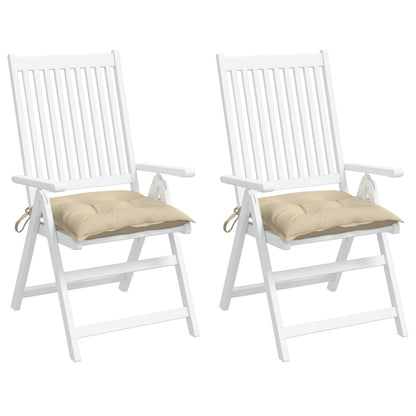 Cuscini per Sedia 2 pz Beige 50x50x7 cm Tessuto Oxford