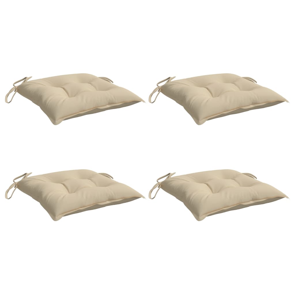 Cuscini per Sedia 4 pz Beige 50x50x7 cm Tessuto Oxford