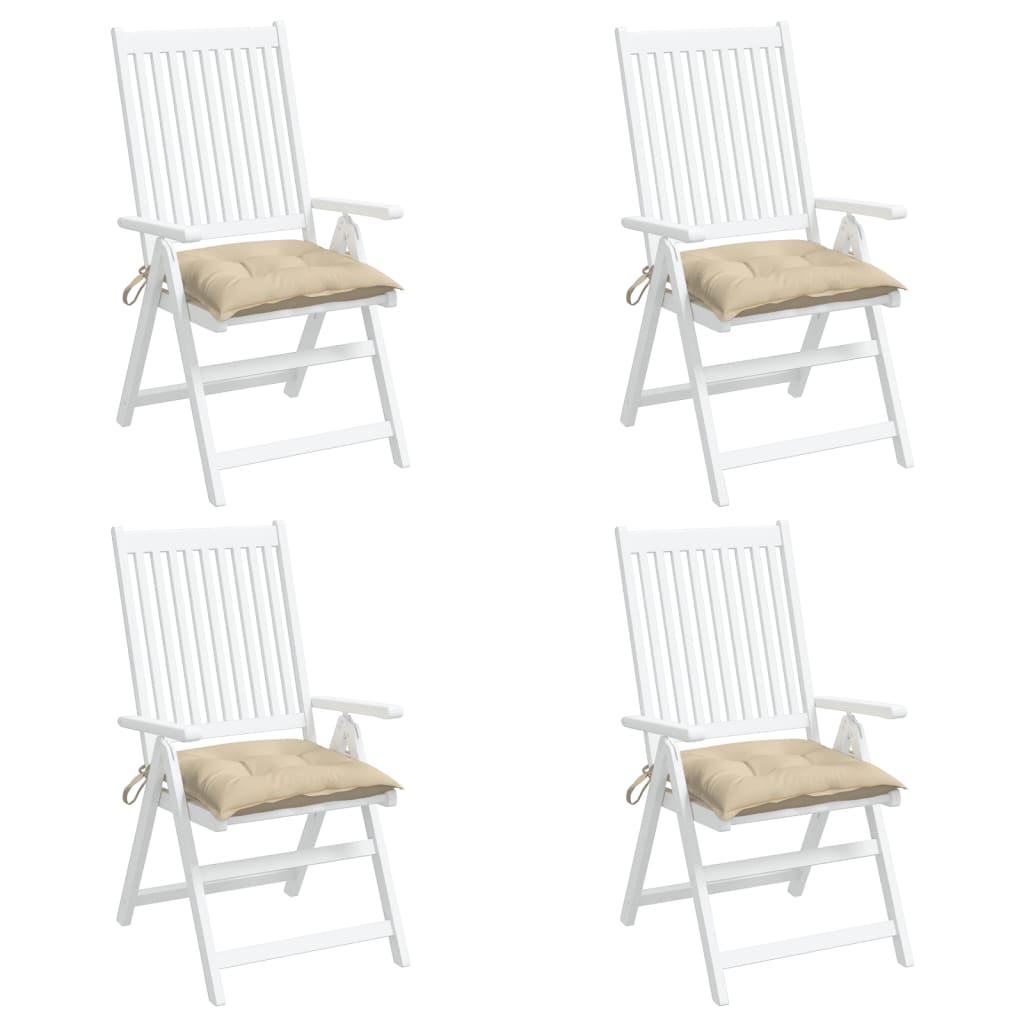 Cuscini per Sedia 4 pz Beige 50x50x7 cm Tessuto Oxford