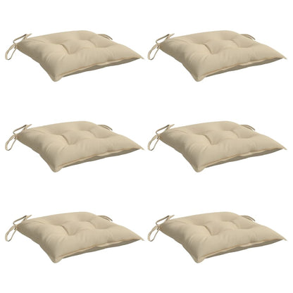 Cuscini per Sedia 6 pz Beige 50x50x7 cm in Tessuto Oxford