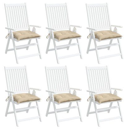 Cuscini per Sedia 6 pz Beige 50x50x7 cm in Tessuto Oxford