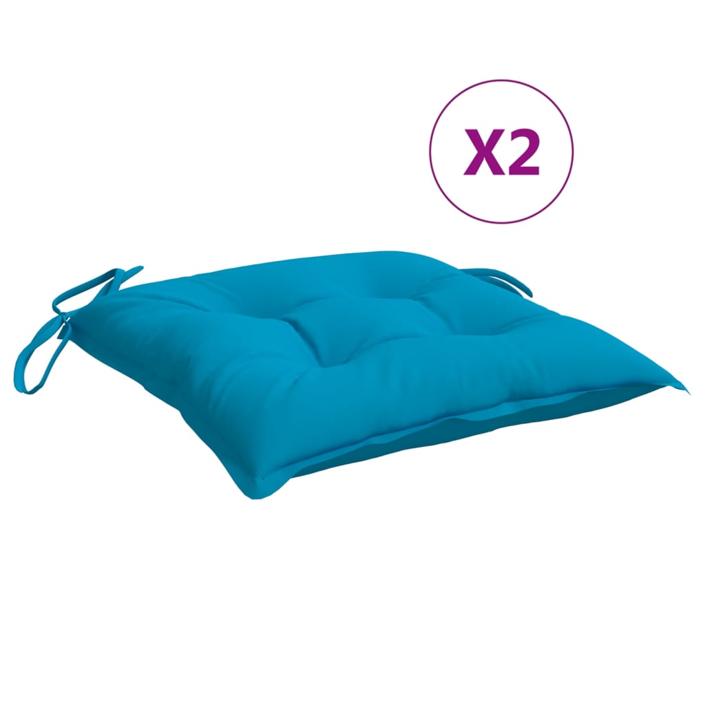 Cuscini per Sedia 2 pz Azzurro 50x50x7 cm in Tessuto Oxford