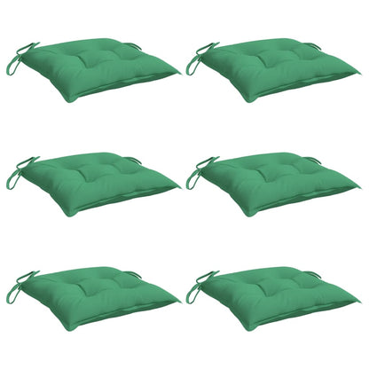 Cuscini per Sedia 6 pz Verdi 50x50x7 cm Tessuto Oxford