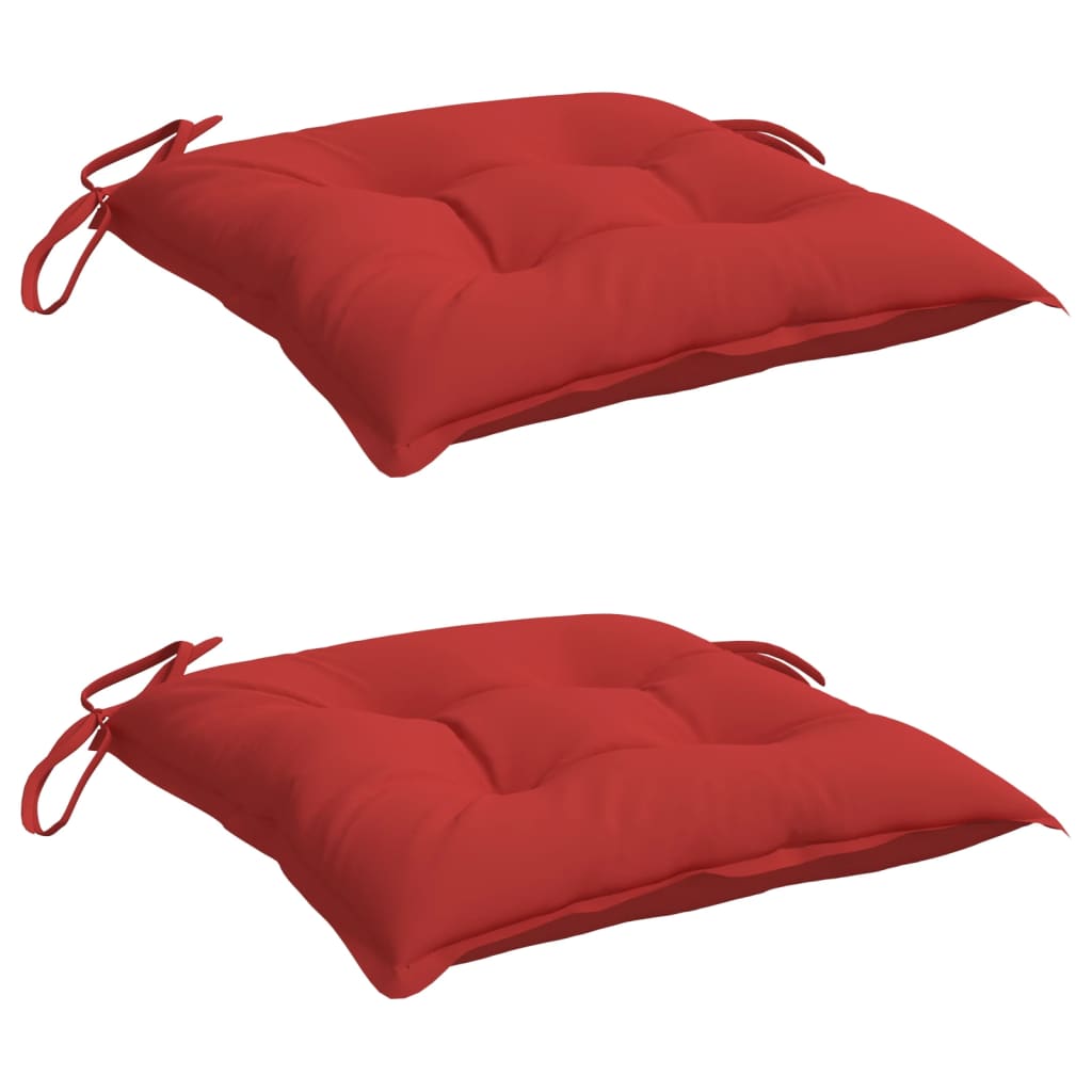 Cuscini per Sedia 2 pz Rossi 50x50x7 cm Tessuto Oxford