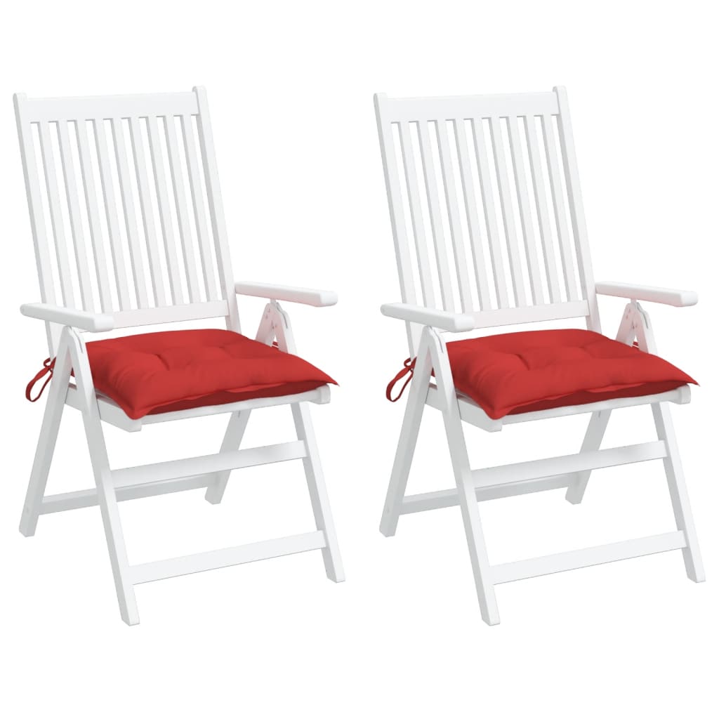 Cuscini per Sedia 2 pz Rossi 50x50x7 cm Tessuto Oxford