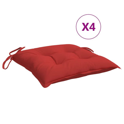 Cuscini per Sedia 4 pz Rossi 50x50x7 cm Tessuto Oxford