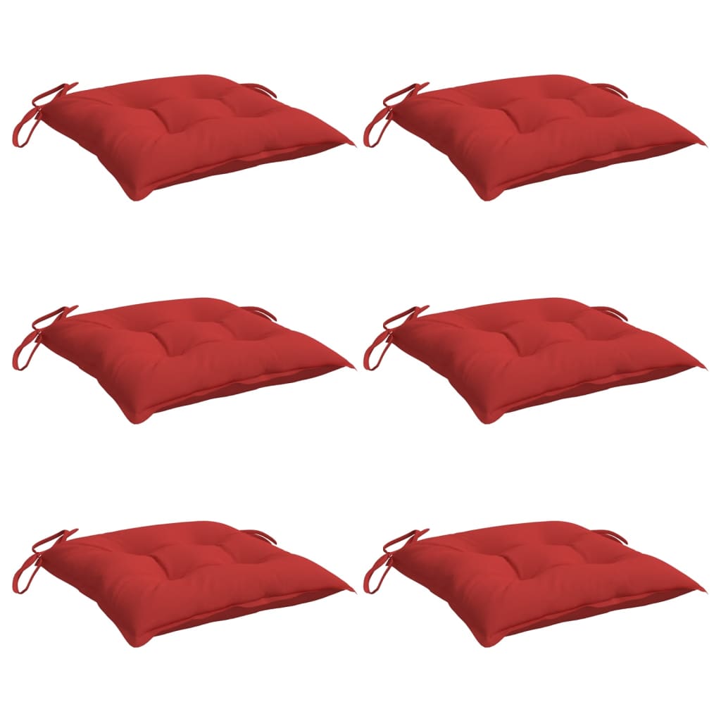 Cuscini per Sedia 6 pz Rossi 50x50x7 cm Tessuto Oxford