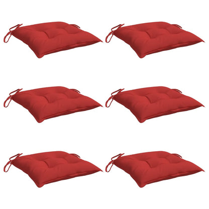 Cuscini per Sedia 6 pz Rossi 50x50x7 cm Tessuto Oxford