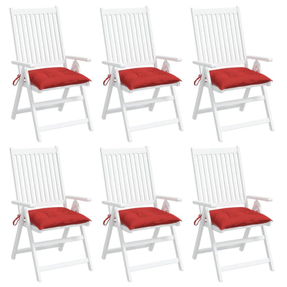 Cuscini per Sedia 6 pz Rossi 50x50x7 cm Tessuto Oxford
