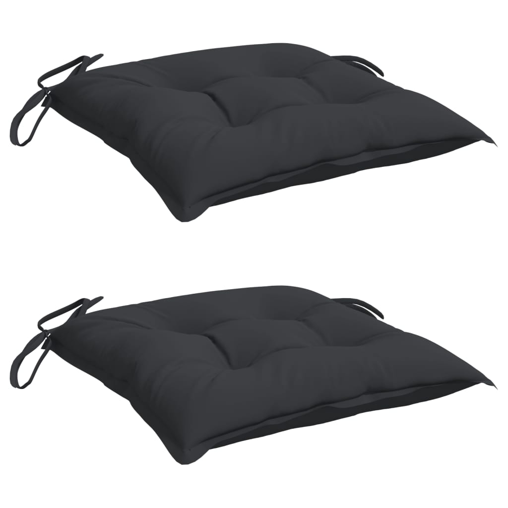 Cuscini per Sedia 2 pz Neri 50x50x7 cm Tessuto Oxford