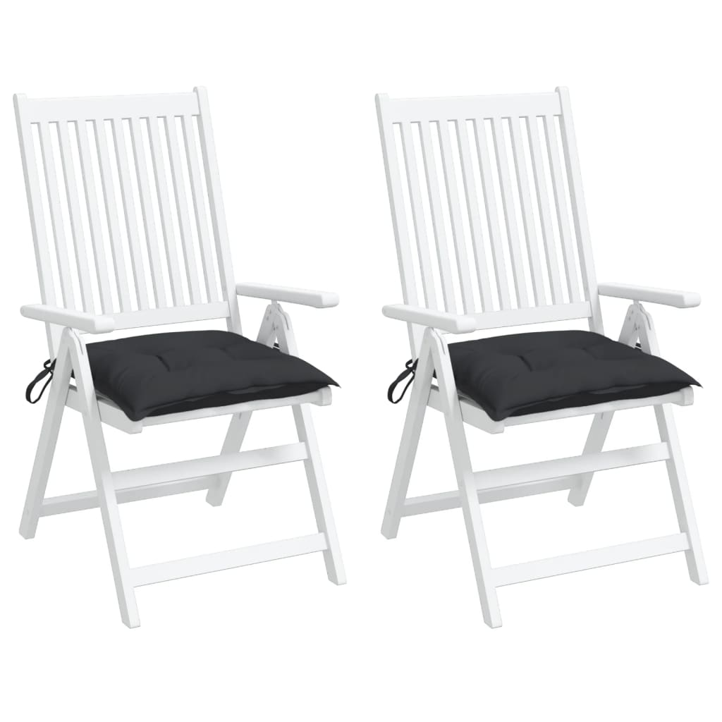 Cuscini per Sedia 2 pz Neri 50x50x7 cm Tessuto Oxford