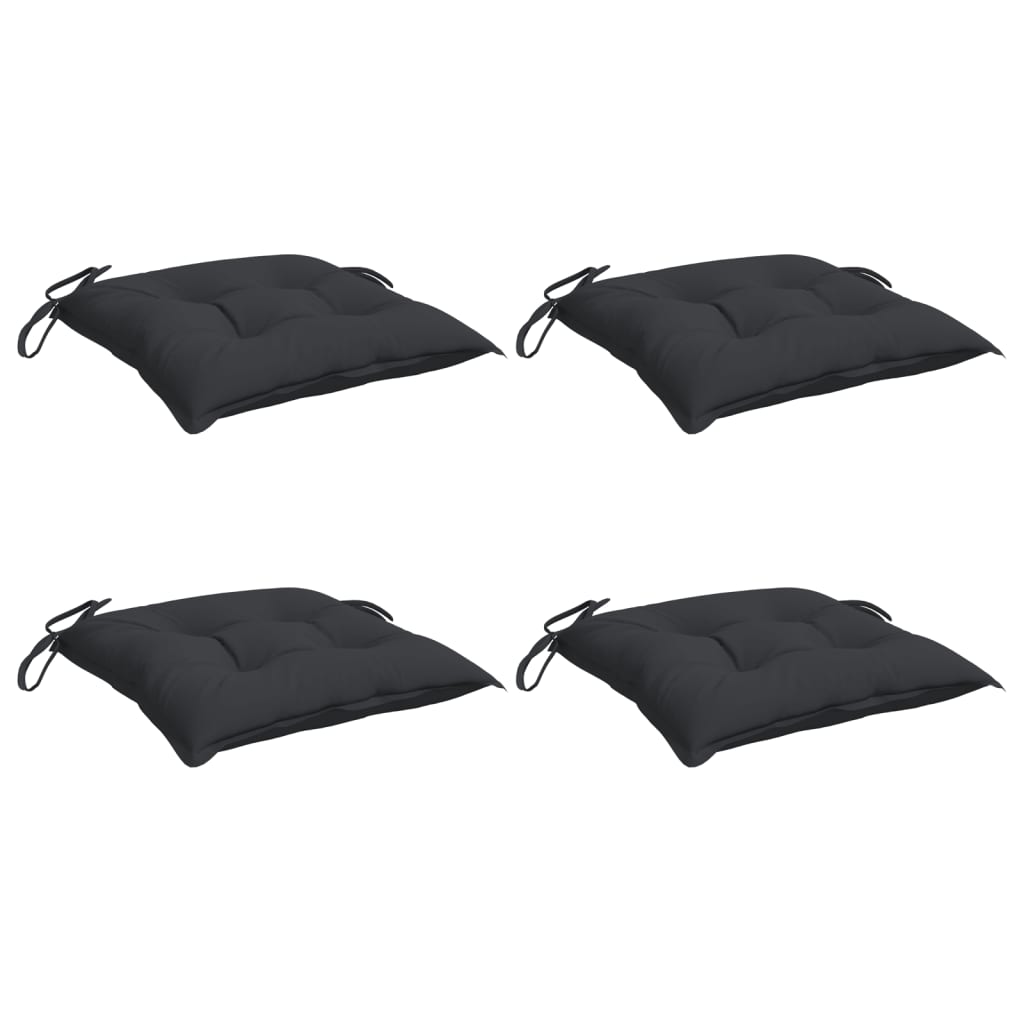 Cuscini per Sedia 4 pz Neri 50x50x7 cm Tessuto Oxford