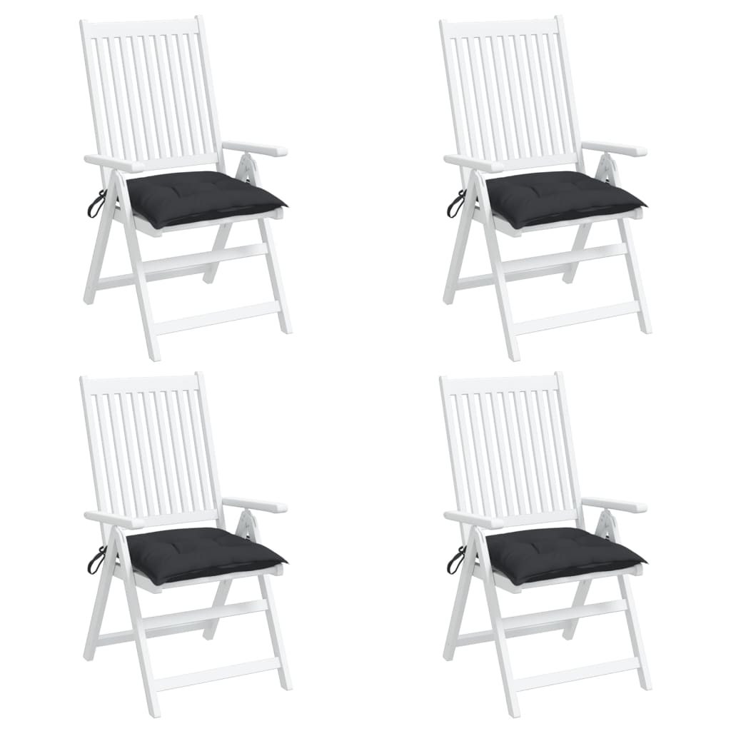 Cuscini per Sedia 4 pz Neri 50x50x7 cm Tessuto Oxford