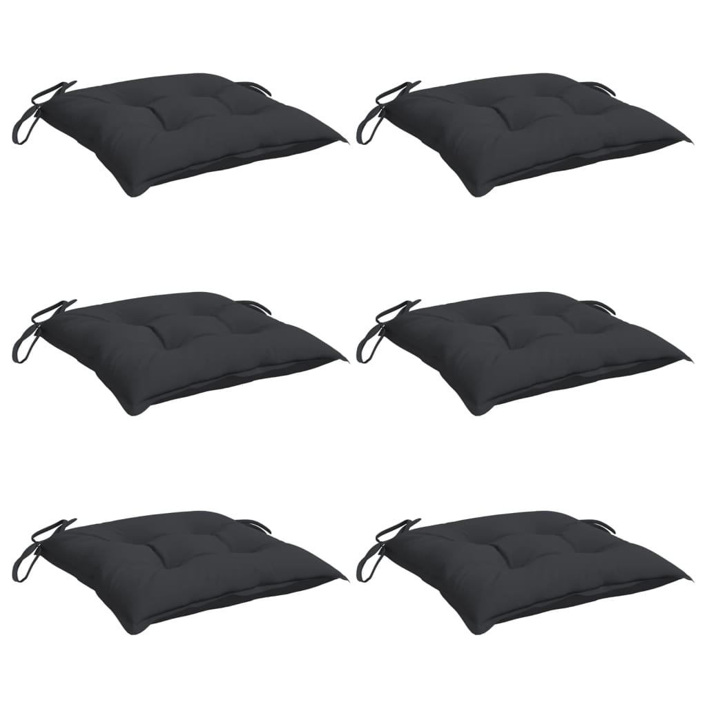 Cuscini per Sedia 6 pz Neri 50x50x7 cm in Tessuto Oxford